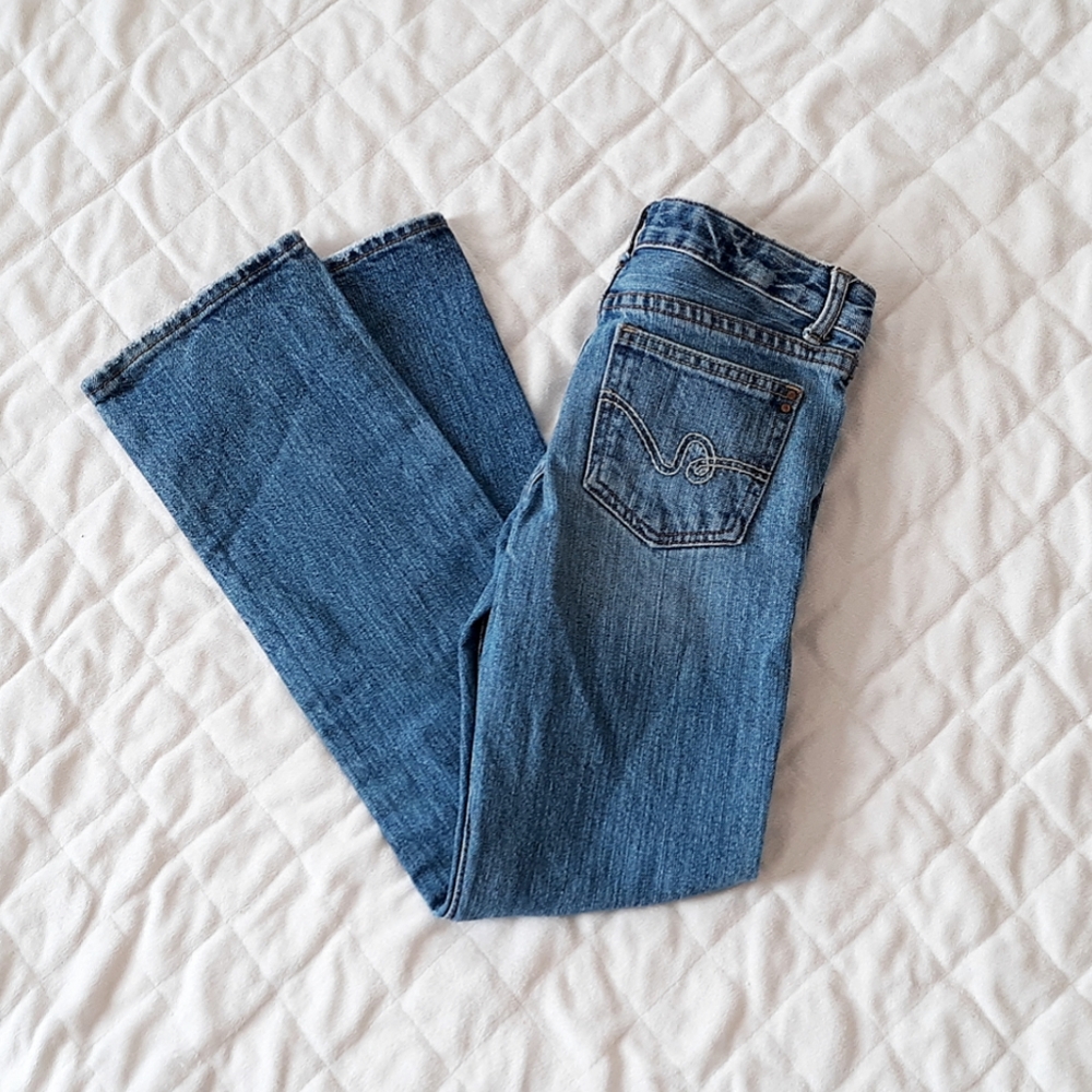 Girl P.S. Straightleg Bootcut Blue Jeans - Size 8R - Picture 1 of 6